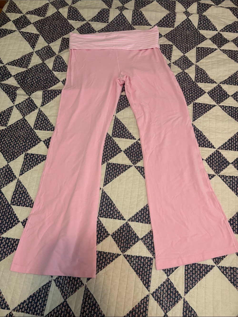 PINK Victoria's Secret Baby Pink Fold-Over Waist Leggings